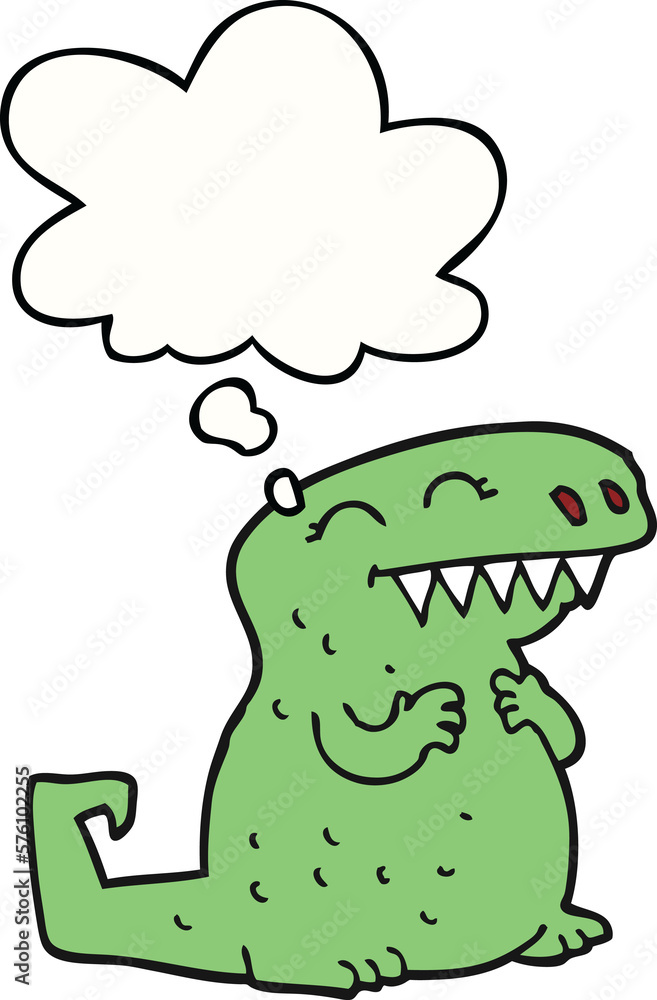 cartoon dinosaur and thought bubble cartoon dinosaur and thought bubble