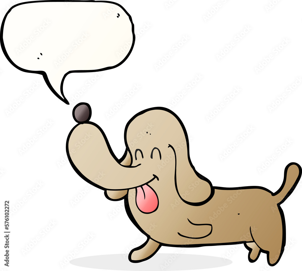 cartoon happy dog with speech bubble cartoon happy dog with speech bubble