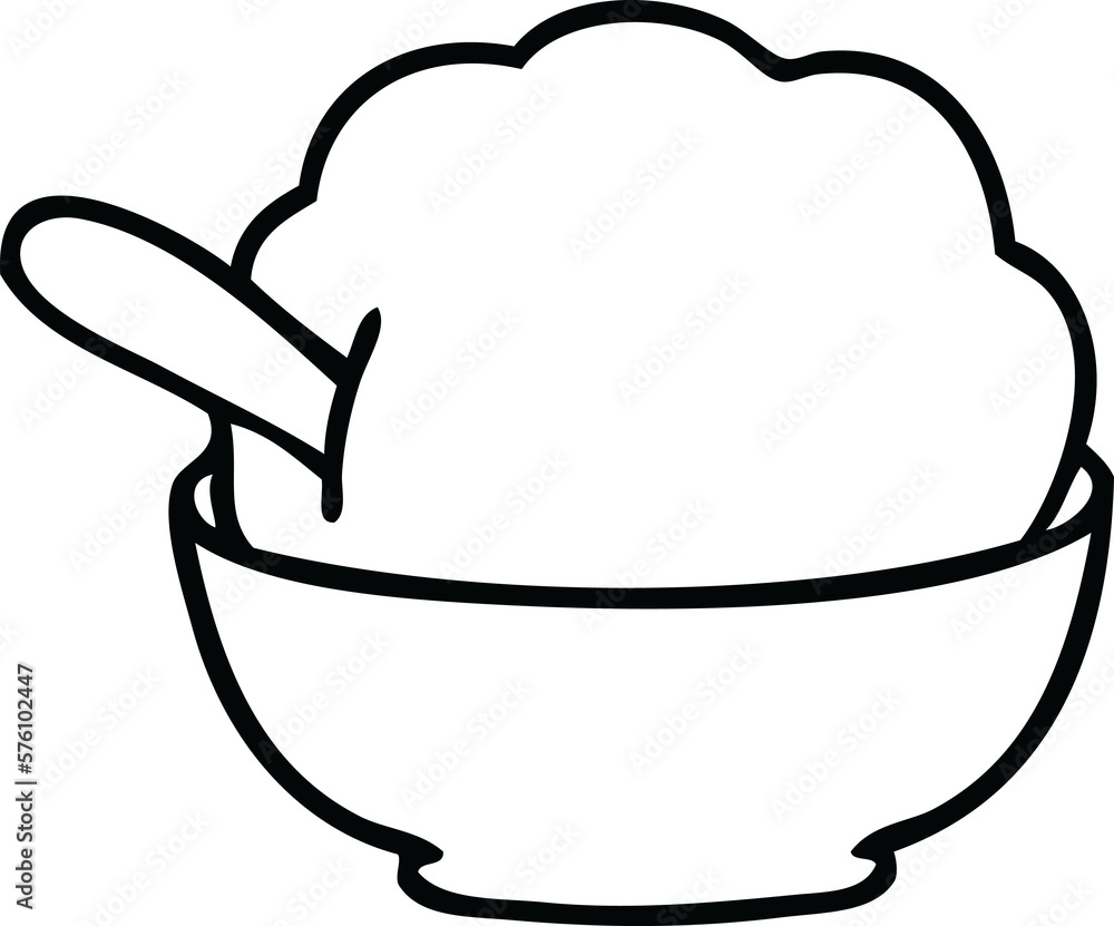 quirky line drawing cartoon ice cream bowl quirky line drawing cartoon ice cream bowl