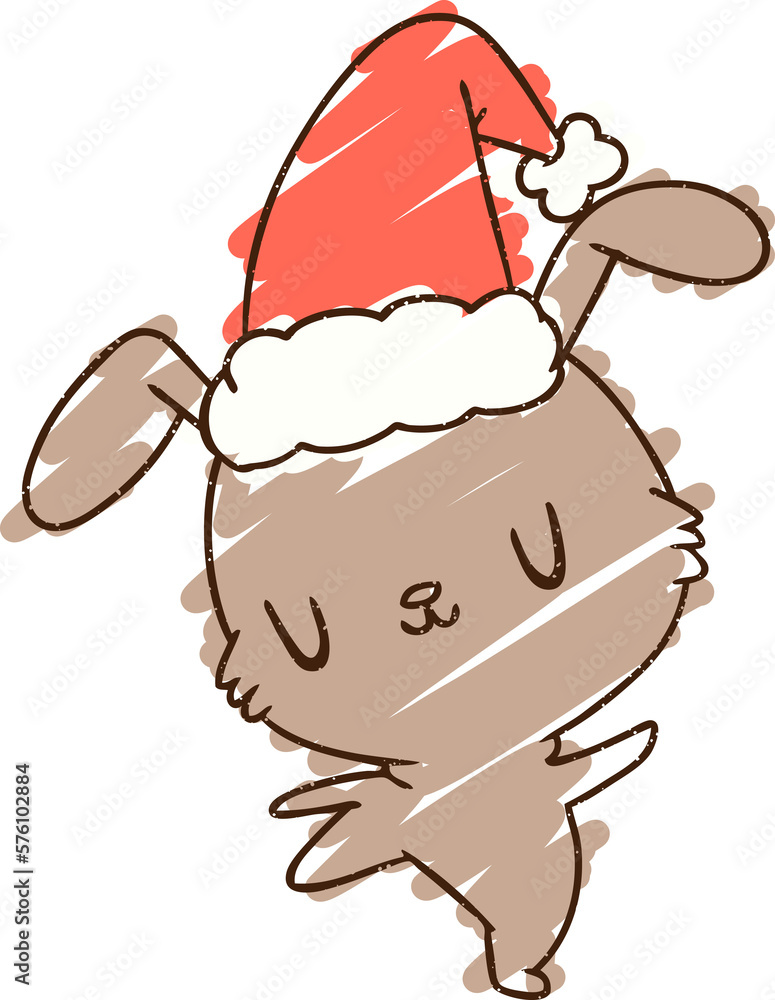 Chrismas Rabbit Chalk Drawing Chrismas Rabbit Chalk Drawing