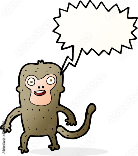 cartoon monkey with speech bubble