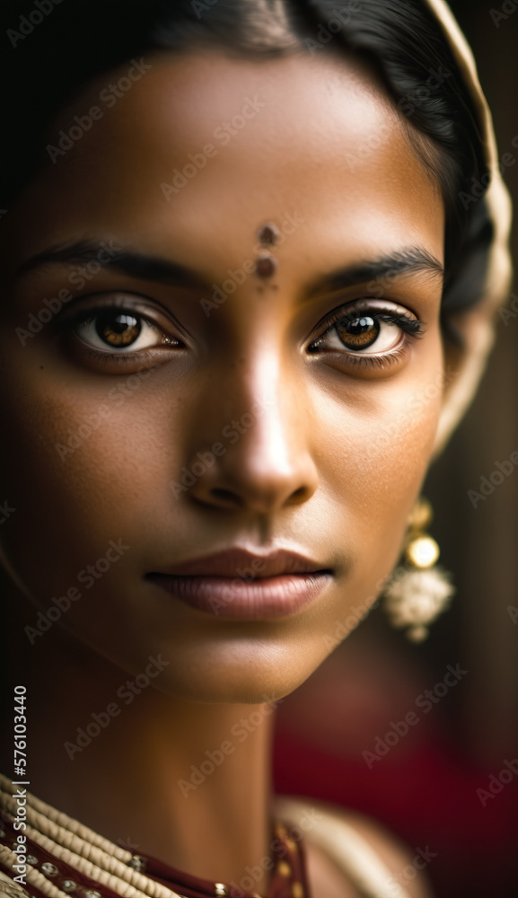 Fototapeta premium portrait of an indian woman ai generative