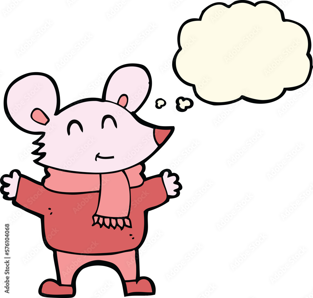 cartoon mouse with thought bubble cartoon mouse with thought bubble