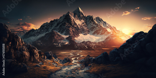 Majestic Mountain Landscape at Sunset © Steve McCann