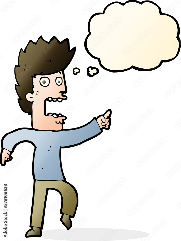 cartoon terrified man with thought bubble cartoon terrified man with thought bubble