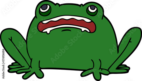 cartoon doodle frog