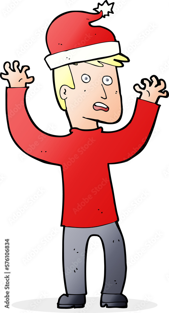 cartoon man ready for christmas cartoon man ready for christmas