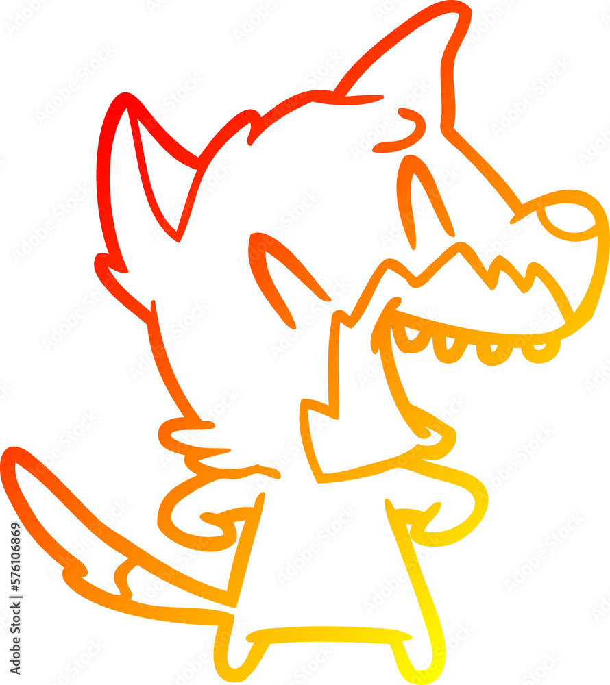 warm gradient line drawing laughing fox cartoon warm gradient line drawing laughing fox cartoon