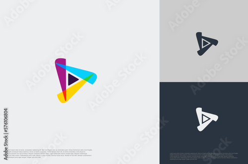 Media Play icon. Multimedia logo. Design vector illustration template