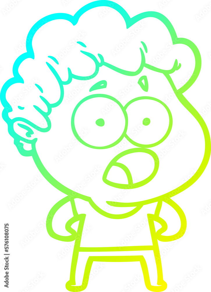 cold gradient line drawing cartoon man gasping in surprise cold gradient line drawing cartoon man gasping in surprise