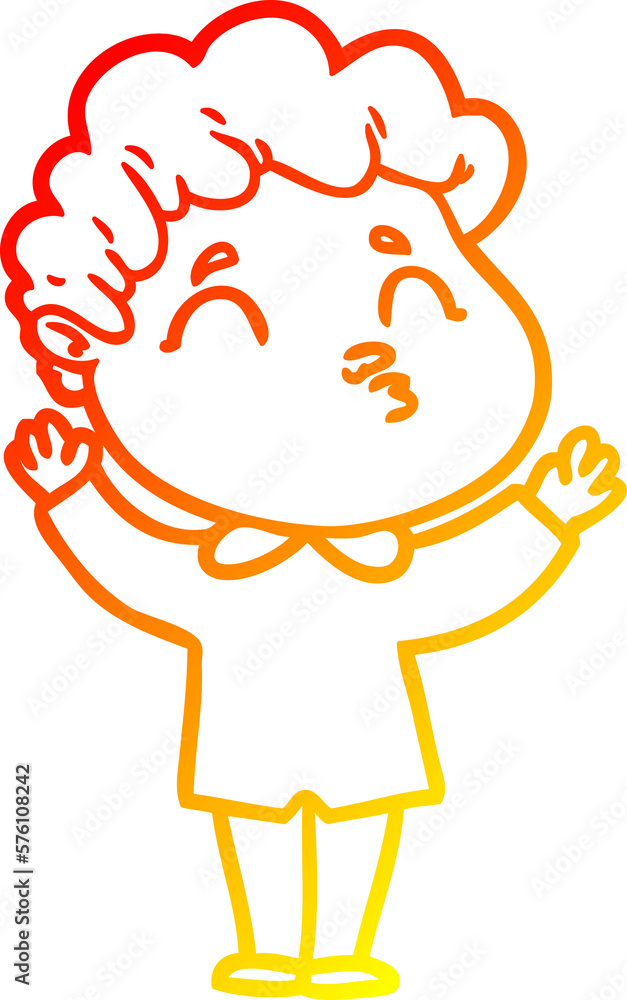 warm gradient line drawing cartoon man shrugging warm gradient line drawing cartoon man shrugging