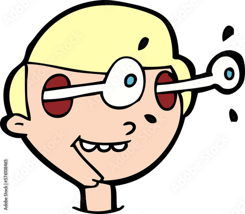 cartoon excited boy's face