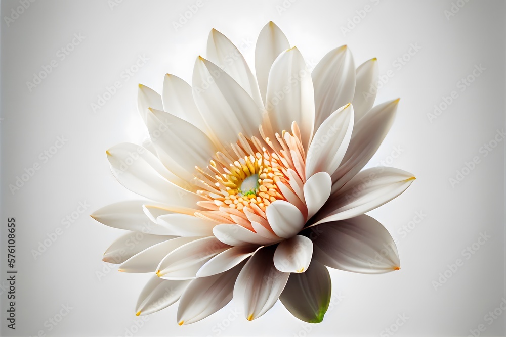 Gorgeous Flower with Beautiful Lighting on White Background Gorgeous Flower with Beautiful Lighting on White Background