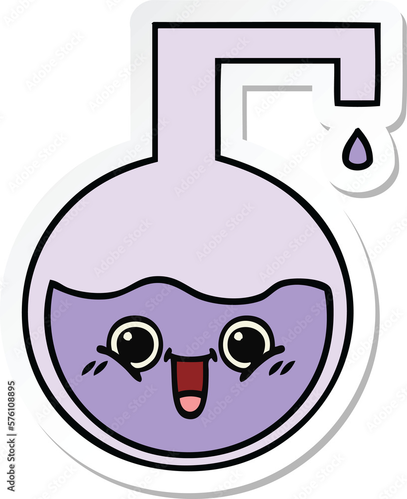 sticker of a cute cartoon science experiment sticker of a cute cartoon science experiment