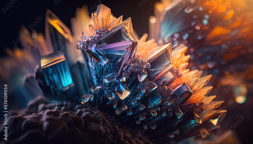 Macro shot of divine crystals showing their spiritual energy forming within. Generative Ai. Macro shot of divine crystals showing their spiritual energy forming within. Generative Ai.