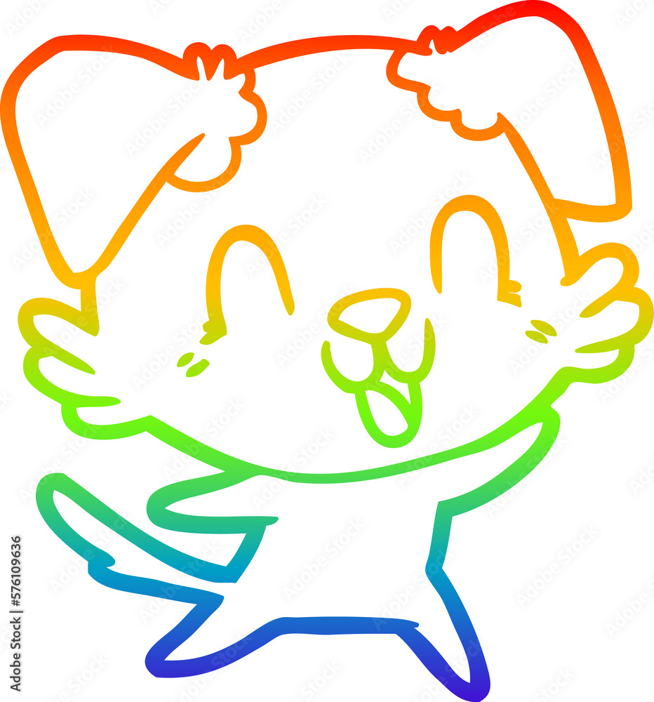 rainbow gradient line drawing laughing cartoon dog rainbow gradient line drawing laughing cartoon dog