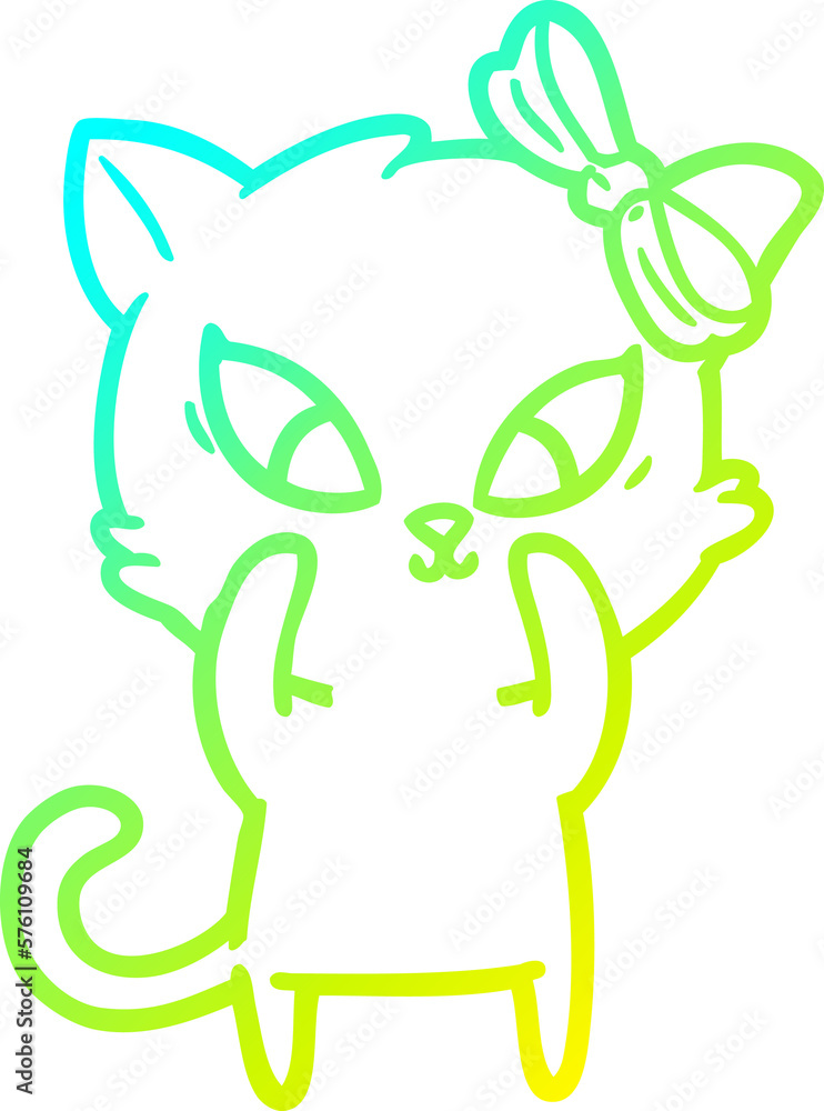 cold gradient line drawing cartoon cat cold gradient line drawing cartoon cat