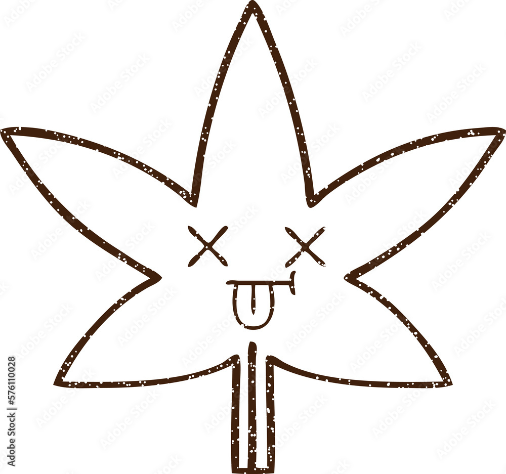 Fototapeta premium Old Leaf Charcoal Drawing