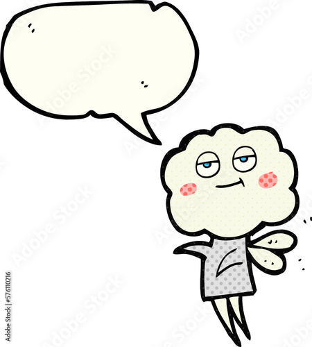comic book speech bubble cartoon cute cloud head imp