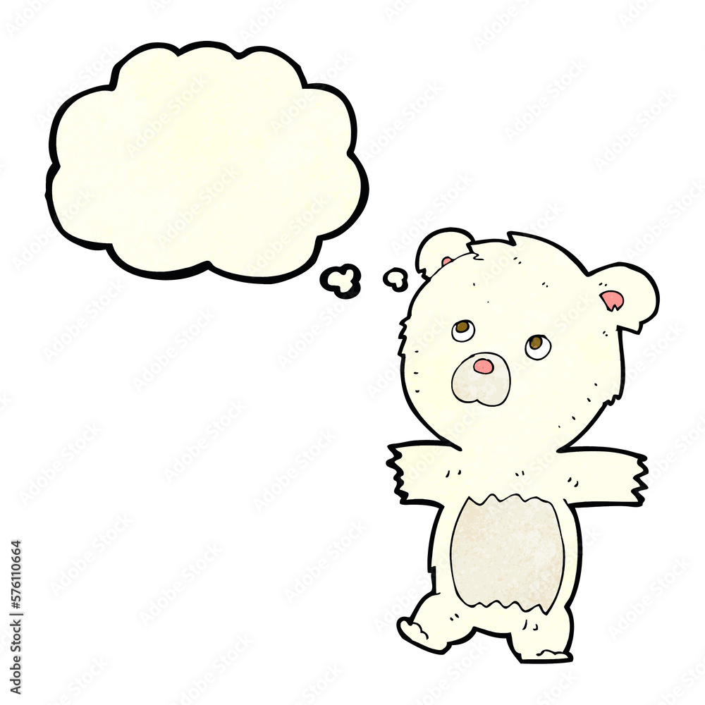 cartoon cute polar bear with thought bubble cartoon cute polar bear with thought bubble