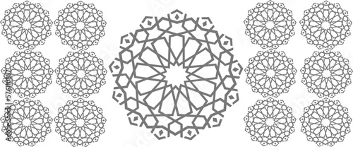 Template for an Islamic ornament pattern geometric shape