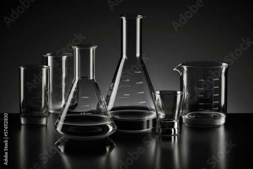 A group laboratory glassware