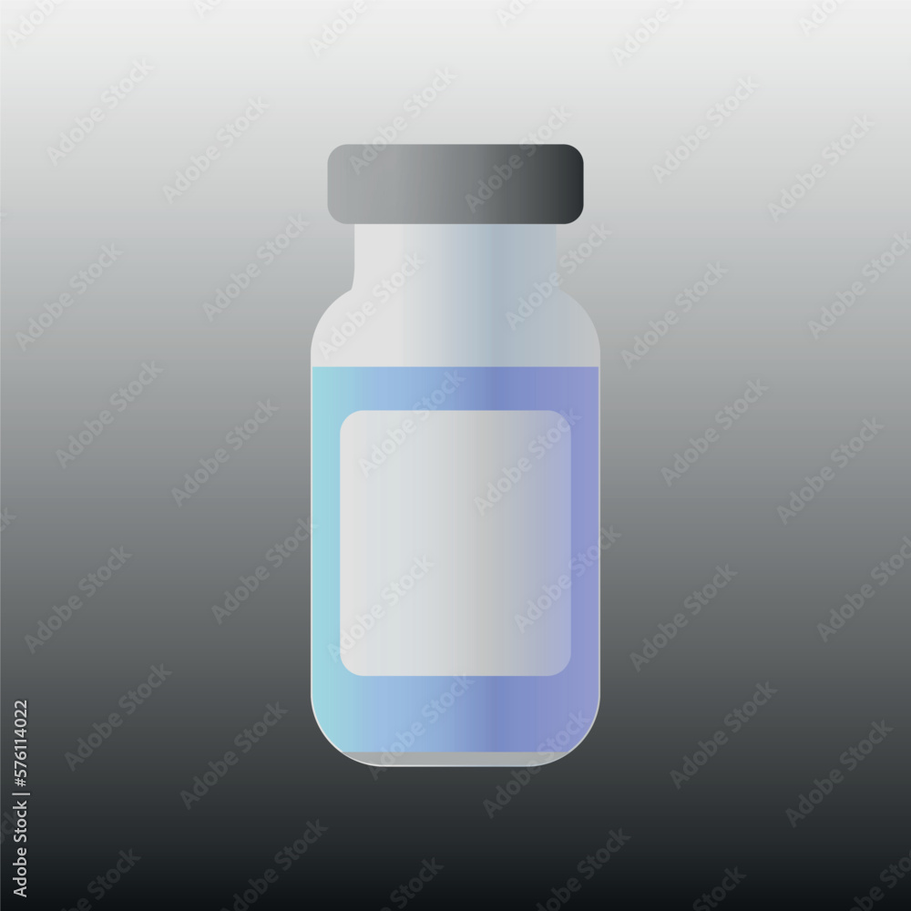 Jar with a label and medicine on a gray background Jar with a label and medicine on a gray background