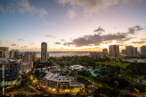 Beautiful Sunset Views over Waikiki Hawaii