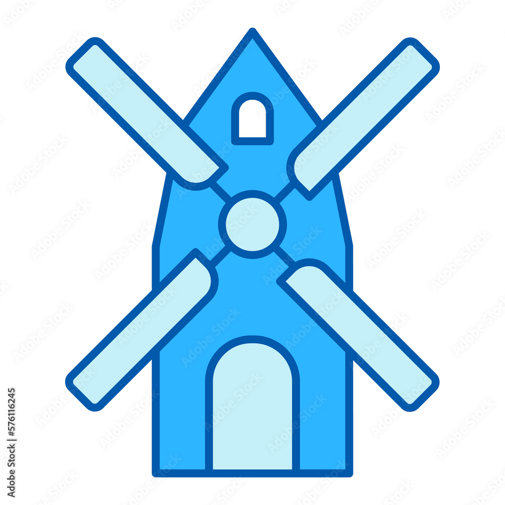 Windmill - icon, illustration on white background, similar style
