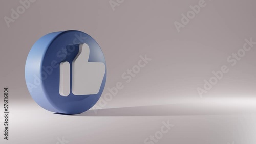 Button with animated 3D thumbs up icon. A mouse cursor clicking on the button to like a post or video.