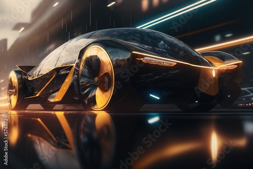 luxury taxi electric super car with autopilot, autonomous driving, the future, futuristic, ai