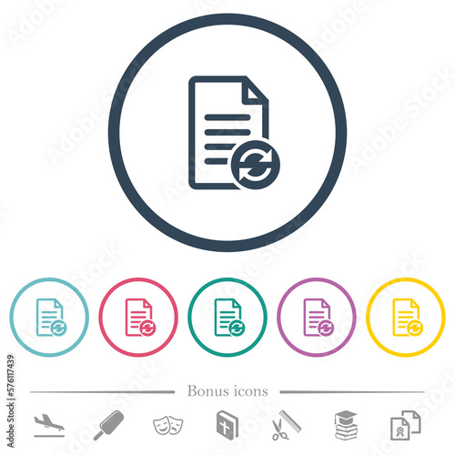 Refresh document flat color icons in round outlines