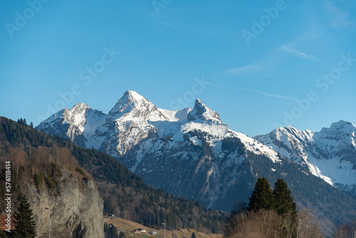 Alpine panorama at the lake Sihlsee in Switzerland © Robert