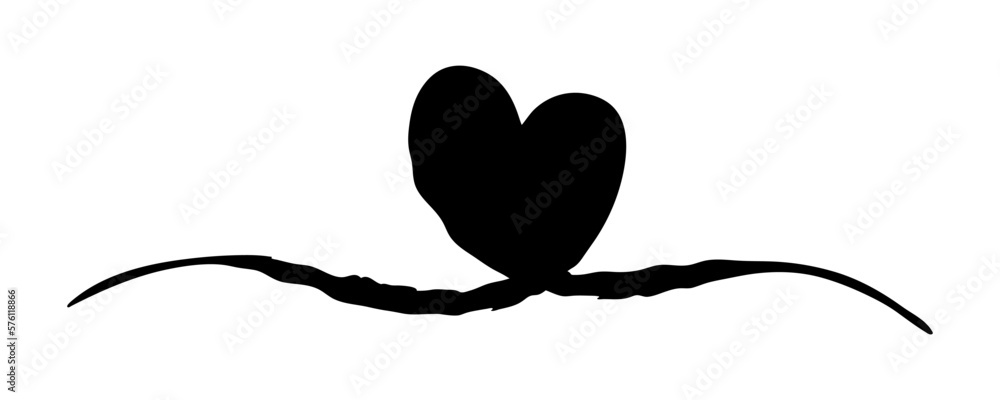 Heart Valentine's Day swash hand painted with brush and ink Heart Valentine's Day swash hand painted with brush and ink