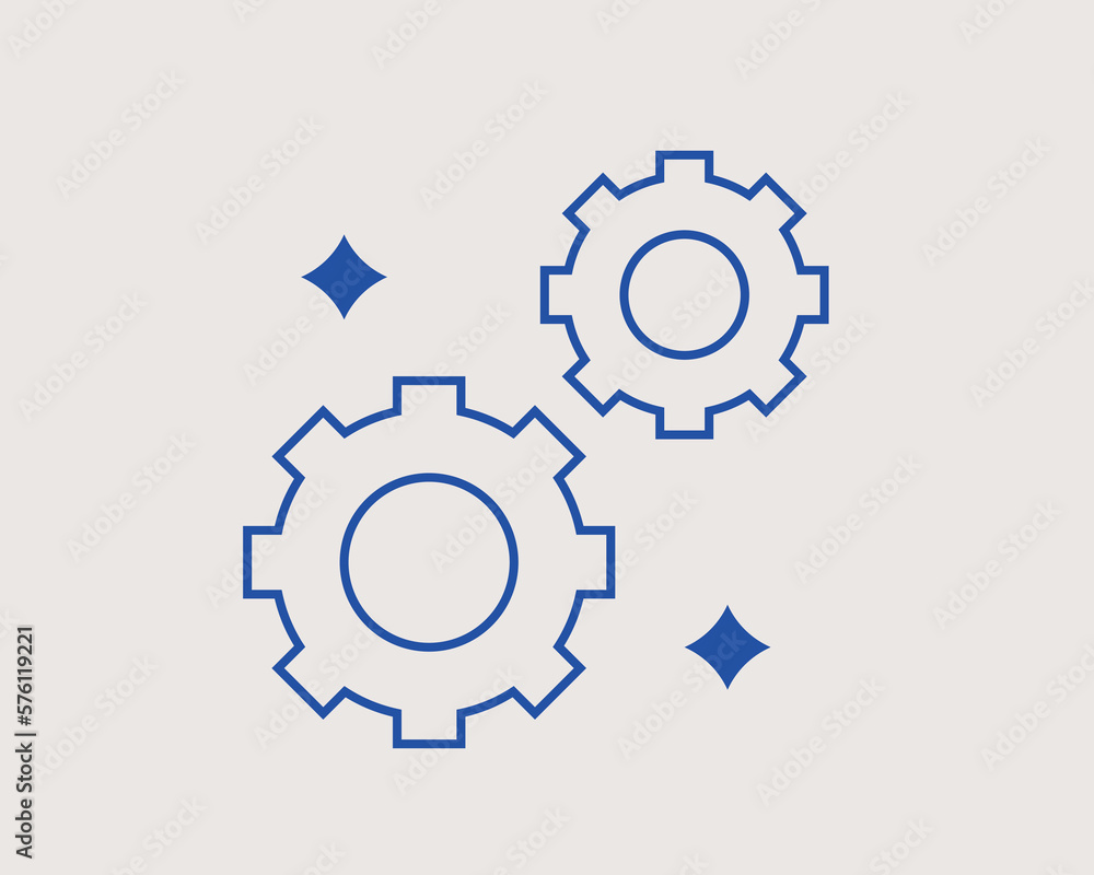 Concept of gears vector illustration in a flat style. Concept of gears vector illustration in a flat style.