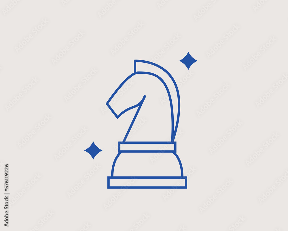 Concept of chess knight vector illustration in a flat style. Concept of chess knight vector illustration in a flat style.