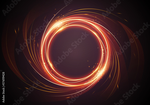 Abstract Red Fire Energy Vortex