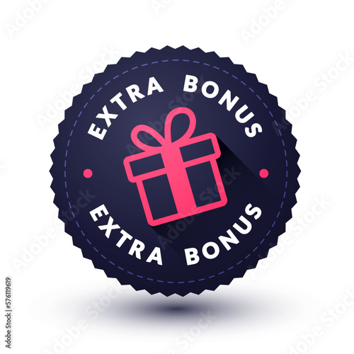 Bagde With Gift Icon And Text Extra Bonus