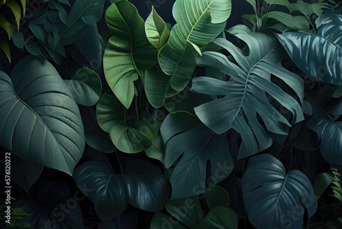 Wallpaper Mural leaves background created with Generative AI technology Torontodigital.ca