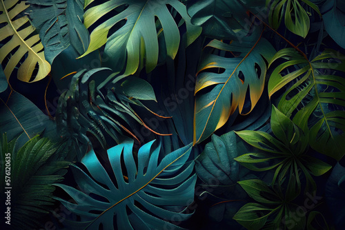 leaves background created with Generative AI technology