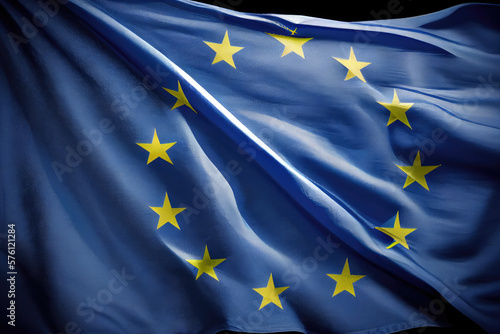 european union flag created with Generative AI technology