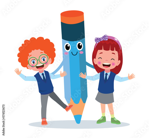 cute pencil and cute student