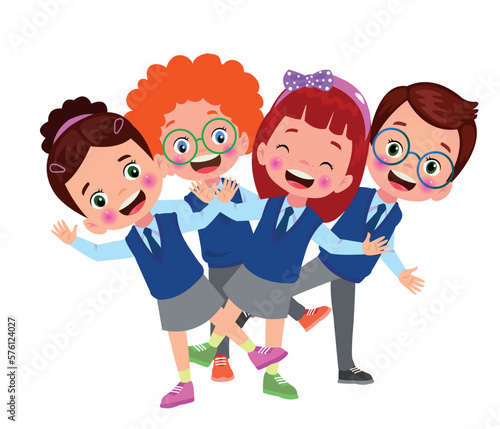 cute students boy in school uniform