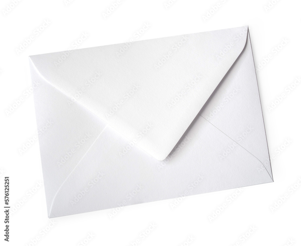 White postal envelope isolated - obrazy, fototapety, plakaty 