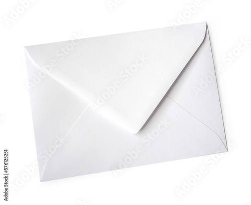 White postal envelope isolated