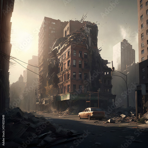 Destroyed City post-war scene