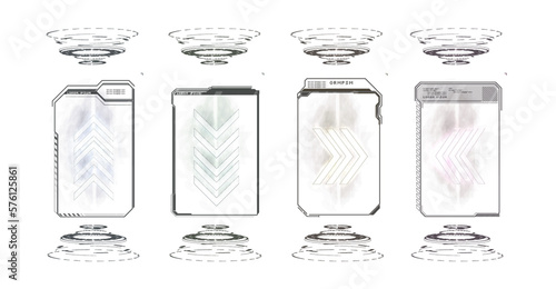 Digital design elements hud style. Trendy 2022 shapes in cyberpunk style.