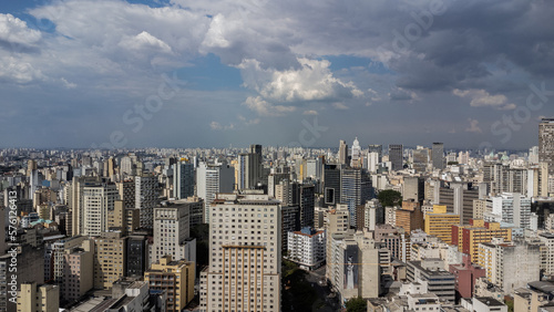Vista aérea da região de Santa Cecília, região central de São Paulo.