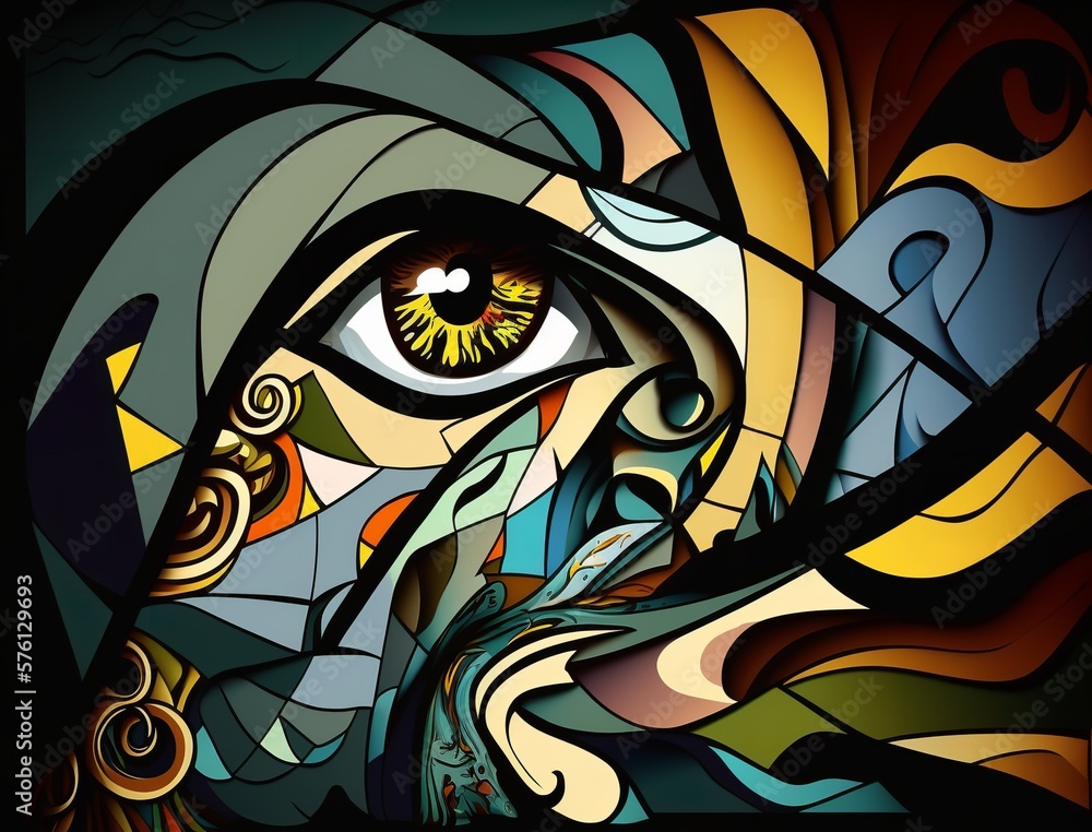 Snake in colorful cubism style Snake in colorful cubism style