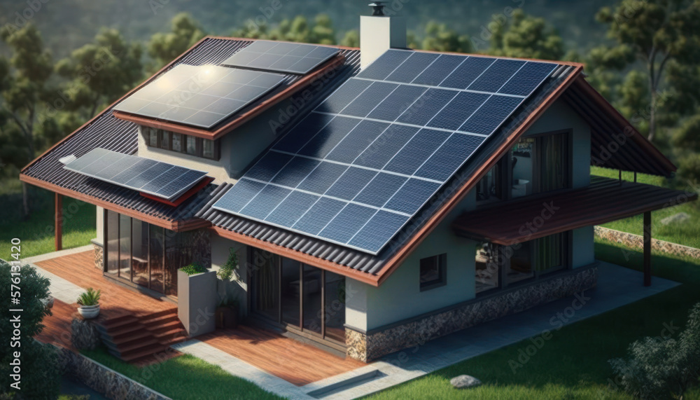 solar panels energy house Generative AI, Generativ, KI